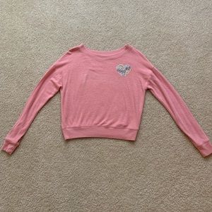 Live Love Dream Pink Top with Sequins Heart XS